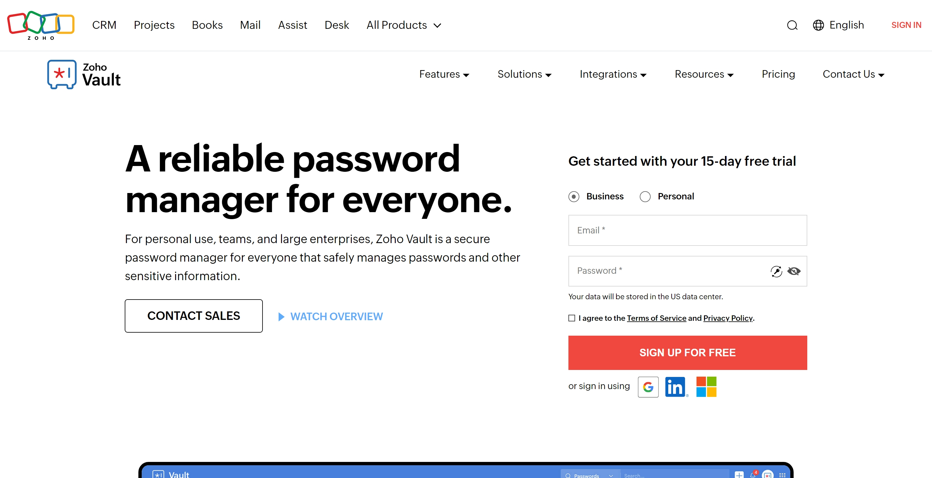 Zoho Vault